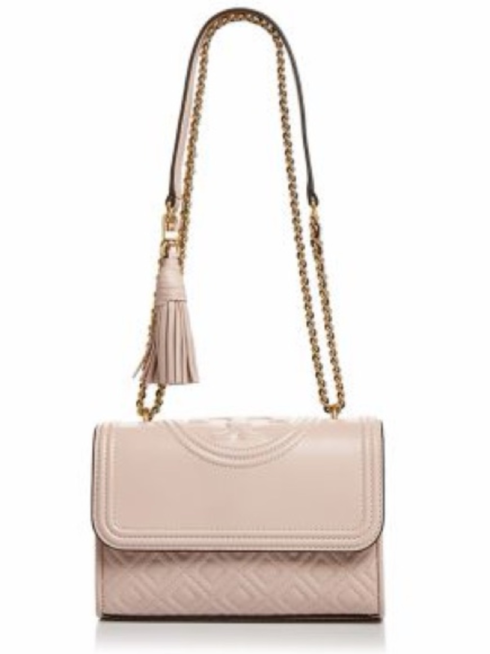 Tory Burch Fleming Convertible Napa Leather Crossbody (Nude Pink)
